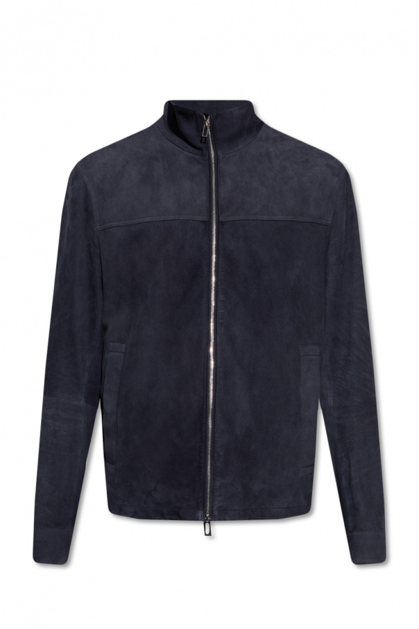 Navy blue Leather jacket Emporio Armani Kostymer f r killar f r